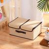 Foldable Cotton & Linen Storage Box: Portable Double Cover for Toys & Clothes