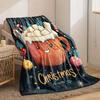 1pc Flannel Blanket, Christmas Cup, Soft, Warm and Comfortable Sofa Bed Office Blanket, Small Blanket Halloween Christmas Gift
