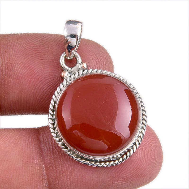 

Natural Red Onyx Gemstone Handmade 925 Solid Silver Jewelry Pendant 1.50 H5d76
