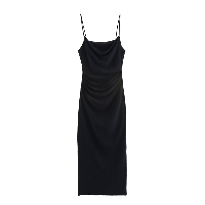 Kaslead New Women Clothes Western Style Pleat Decoration Sleeveless Midi Dress 1165016 300