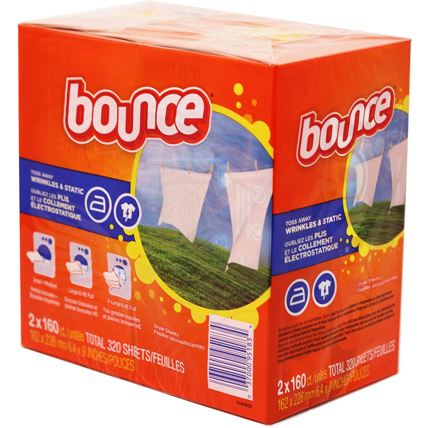 

Bounce Кондиционер для ткани для сушки, 160 штук по 2 листа, Сушилки, Листы,