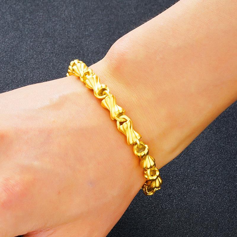 Sand Gold Dragon Head Bracelet Solid Model Vietnamese Sand Gold Men's and Women's Bracelet Jewelry Accessories Female