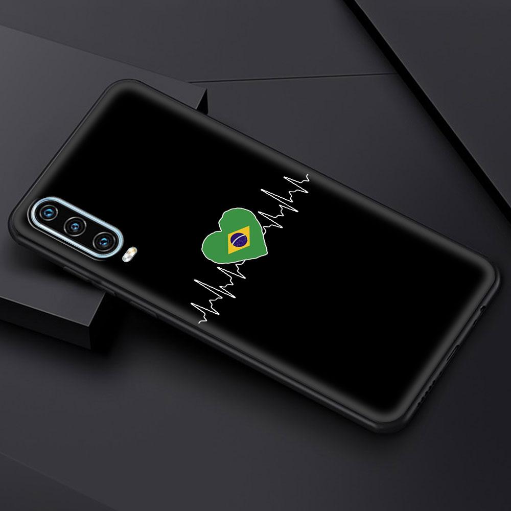 Brazil Brazilian Flag Football Phone Case For Huawei P30 Lite P50 Pro P20 P40 Lite E P Smart Z 2021 Y6 Y7 Y9 2019 Y6p Y9s Cover