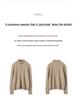 Women's Cashmere Knit Base Layer: Korean Style, Semi-High Neck, Long Sleeves, Half-Zip, Full Body Cable Knit Design. Fashionable & Versatile.