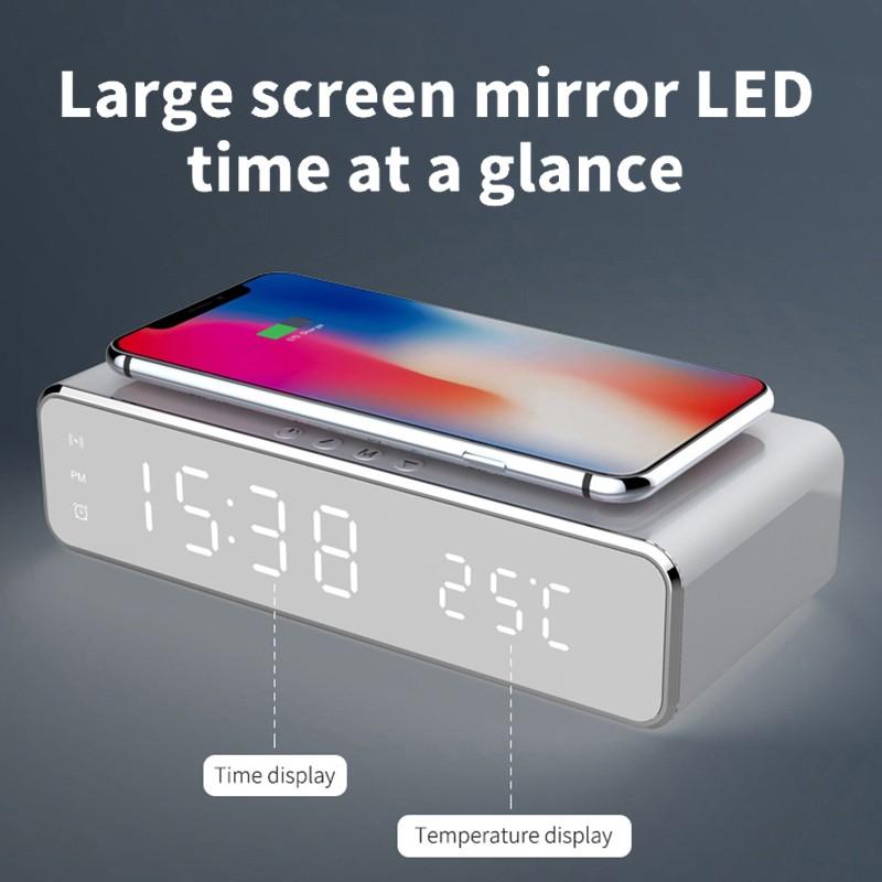 New Led Electric Alarm Clock With Phone Wireless Charger Digital Thermometer Hd Mirror Table Time Memory At Affordable S Free Real Reviews Photos Joom New Led Electric Alarm Clock With, Multi Function Desktop Alarm Clock Wireless Charger