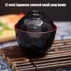 Japanese Style ABS Lidded Soup Bowl Feature Elegant Design Durable Materials for Family Use and Outdoor Activity