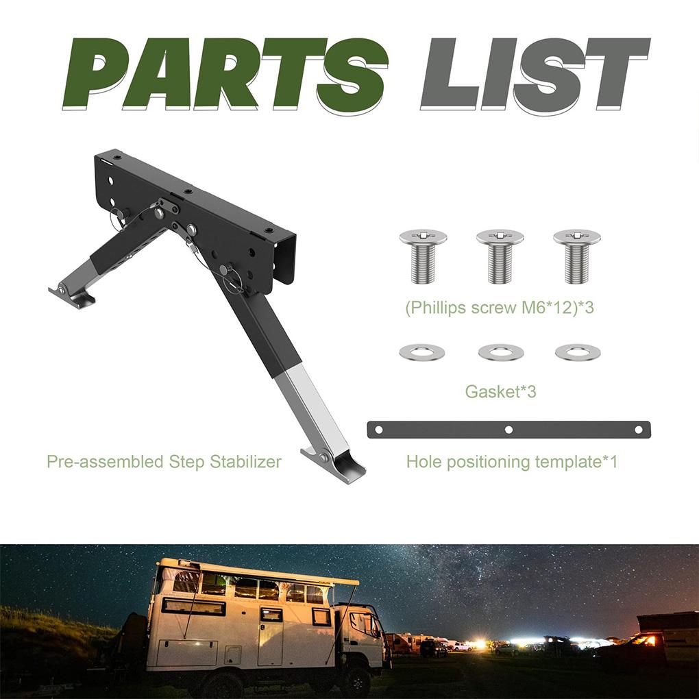 Portable RV Step Support Stabilizer Ladder Support Jack Step Stabilizer Trailer Arm Folding Caravan Step Stabilizer for Trailer