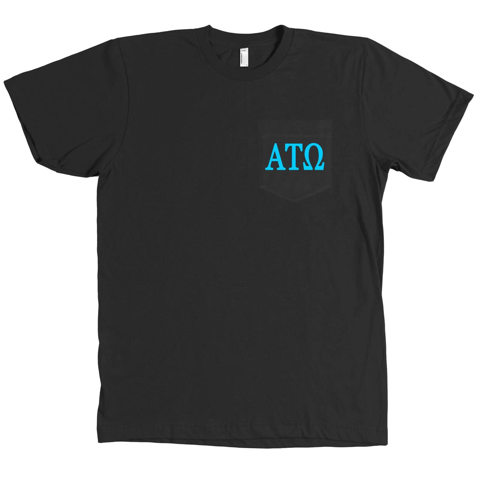 Alpha Tau Omega Bella + Canvas POCKET Black T Shirt Fraternity Letters Tee NEW S