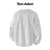 TOM ADAM Faux-Layered V-Ausschnitt Gestreiftes Pullover-Sweatshirt