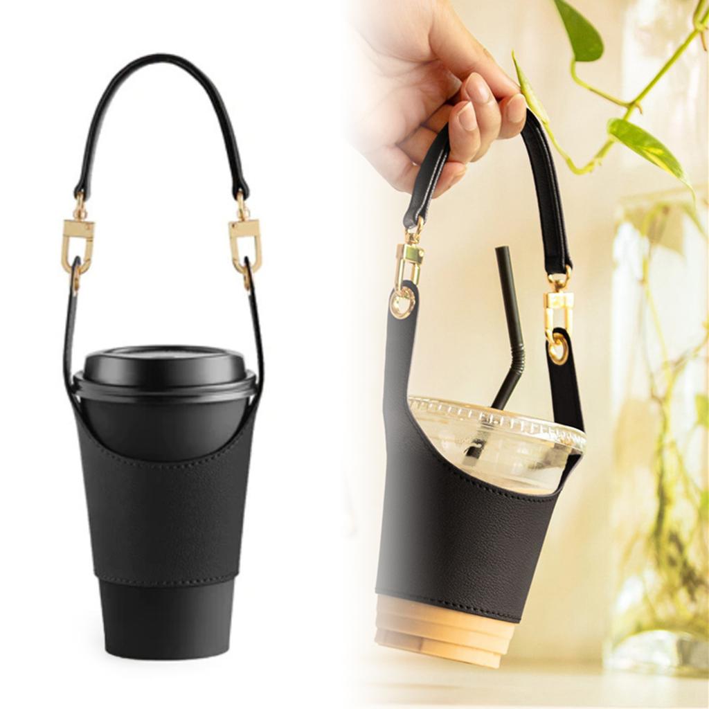 Insulated Coffee Mug Sleeve with Adjustable Strap Portable Protective Cover Cup Holder for Office Or Outdoor Use