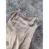 Foreign Trade Order Za Lady Temperament Simple Solid Sling High Quality Smooth Satin Pure Desire Summer New Dress