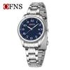 OFNS Couple's Wristwatch - Waterproof, Luminous, Quartz Watch with Steel or Leather Strap, Calendar Feature, for Casual or Business.