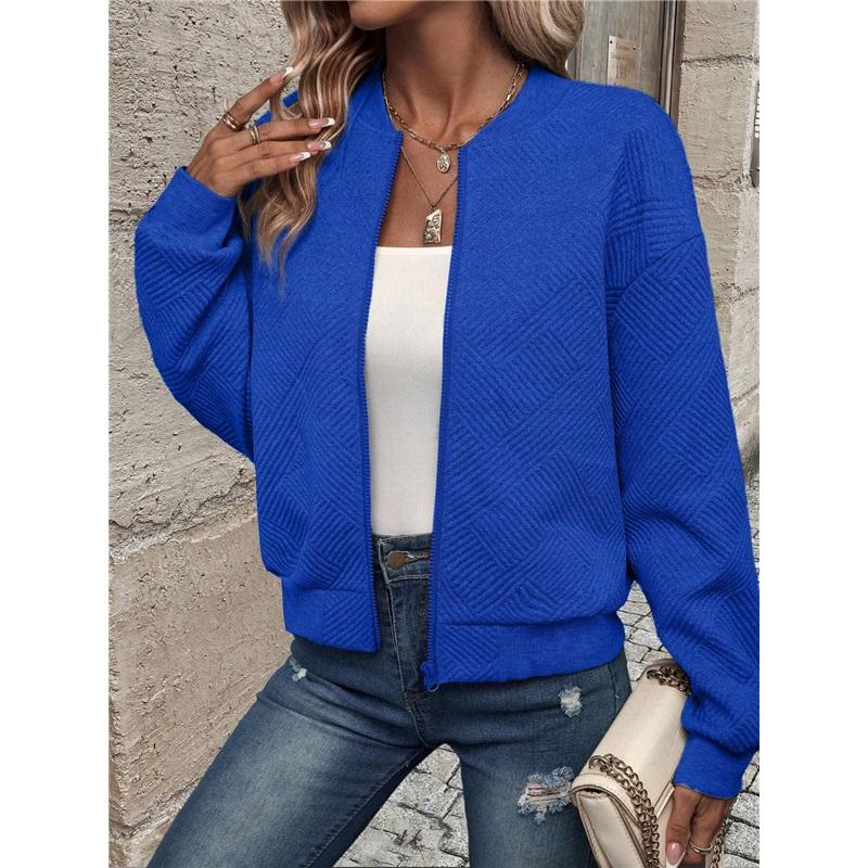 Ladies' Casual Stand Up Collar Zipper Jacket