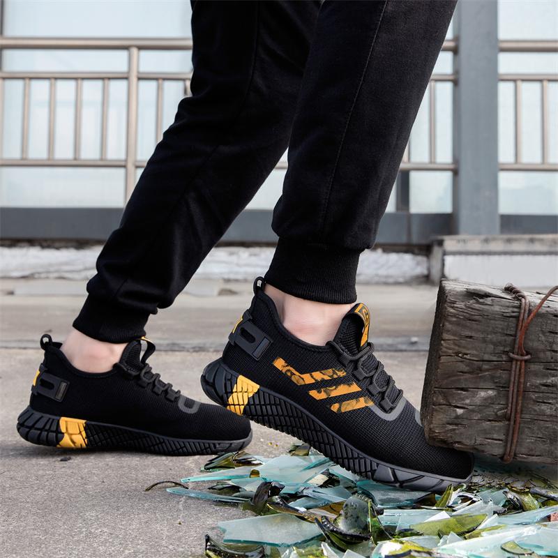 Fashion Breathable Men Safety Shoes With Steel Toe Cap Working Boots Indestructible Shoes Male Puncture-Proof Casual Work Sneakers