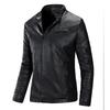 Mens Slim Fit PU Leather Jacket Winter Casual Business Outerwear