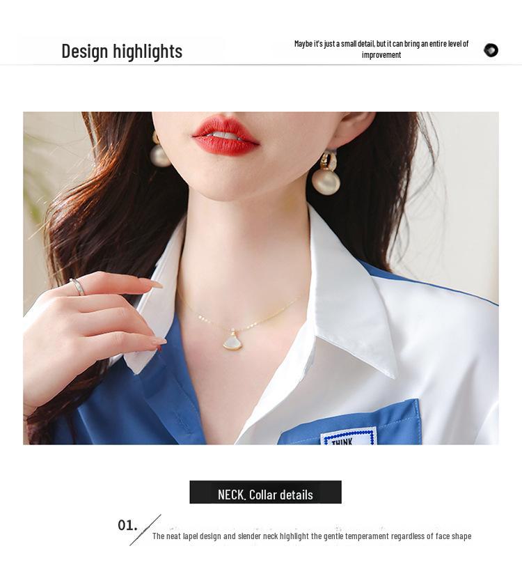 Dámská malá košile s dlouhým rukávem - Kolekce Evropský podzim 2023, Omlazující a stylová na jaro a podzim