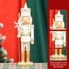 36CM 1 Stück Nussknacker goldene Schneeflocke Walnuss-Soldat Massivholz Weihnachtsdekoration Haus Wohnzimmer Tischdeko Handwerk