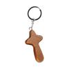 Wooden Comfort Cross Keyring Bag Decoration Charm Car Keys Holder Handmade Pendant Keychain Christian Religious Gift