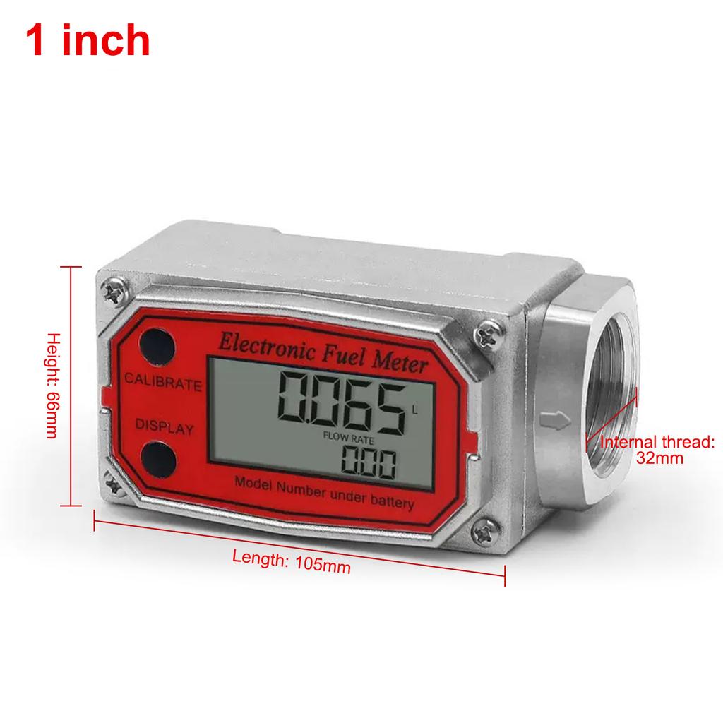 1/1.5/2inch High-Precision Digital Display Turbine Flow Meter Fuel Flow Meter Measuring Diesel Kerosene Gasoline Water Methanol