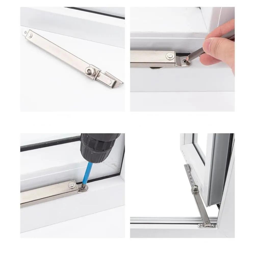 Stainless Steel Brace Stopper Windproof Window Limiter Children Safety Lock Window Support Angle Controller
