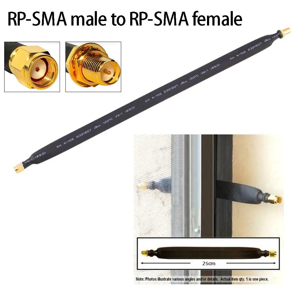 RP-SMA Male To RP-SMA Female 1-pack Flat Coaxial Extension Pigtail 25cm 0-6 GHz Wifi Antenna Wire Adapter Router Pigtail Cable