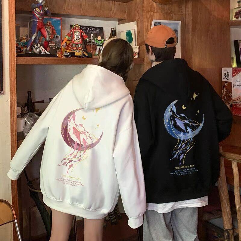 Men's Plush Hooded Sweatshirt: Trendy Korean Style, Loose Fit for Autumn & Winter. Ideal for Couples.