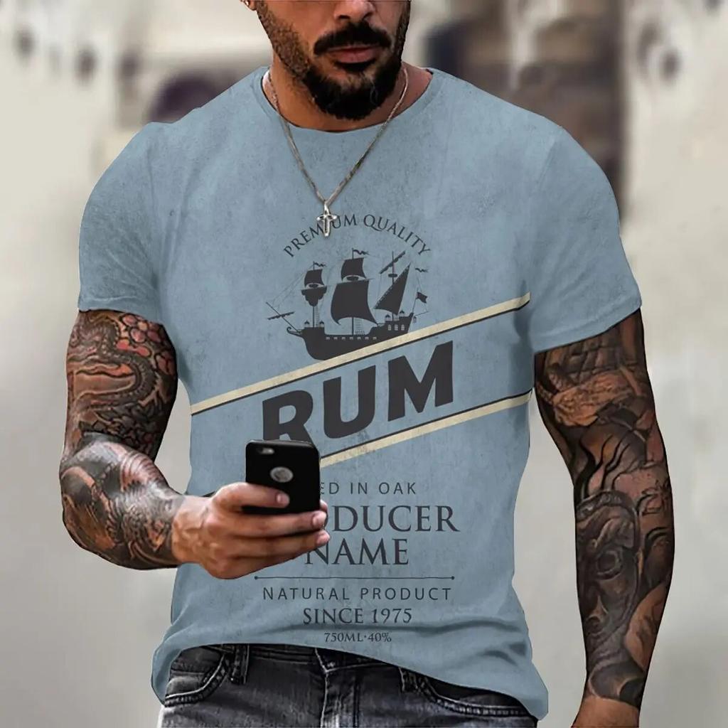 3D Printing Men's T Shirt Nautical Style Summer Fashion Short Sleeve Hip Hop Harajuku Vintage Clothes Casual O-neck Loose Tees