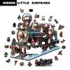 Christmas Train Puzzle Toy Wooden Special-Shaped Puzzle Game Piggy Bank Decompression Puzzle