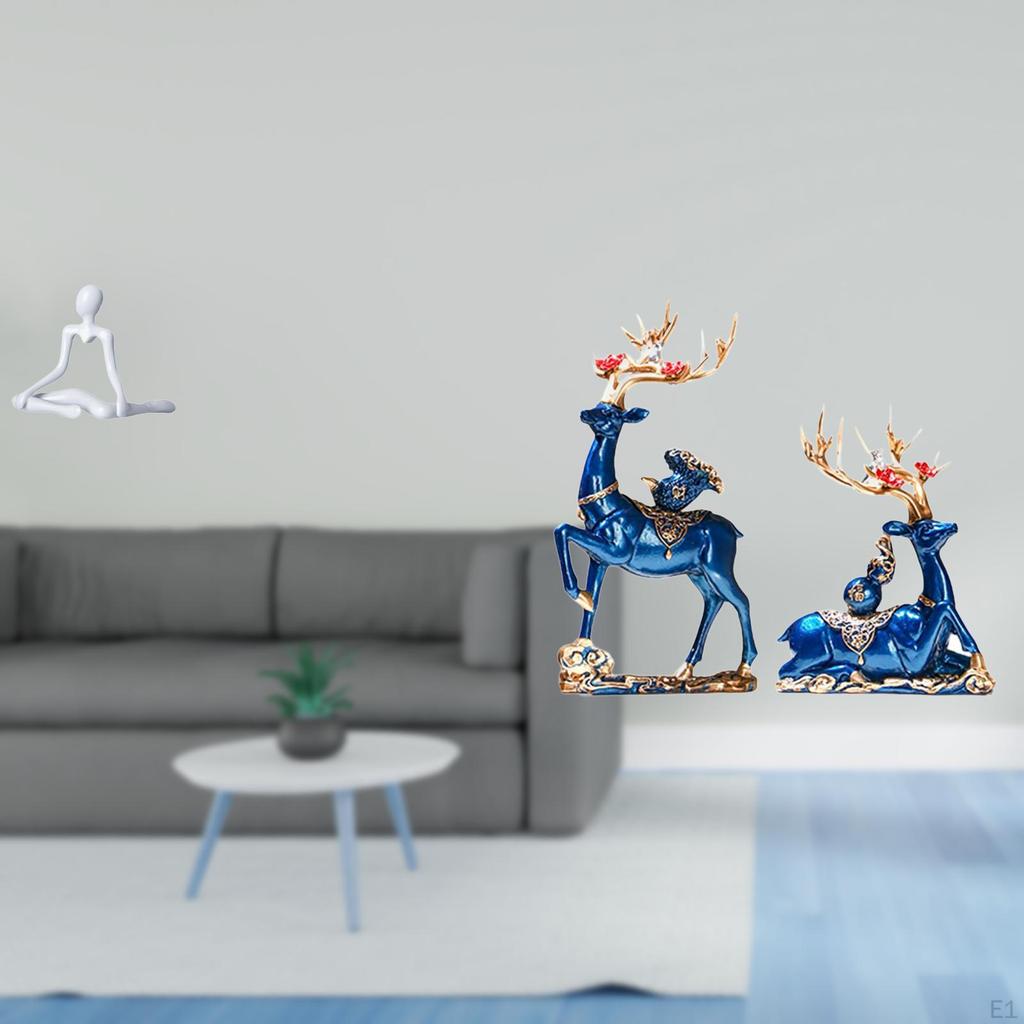 Creative Abstract Thinker Reindeer Statue Unique Decorative Figurine Resin Sculpture Ornament for