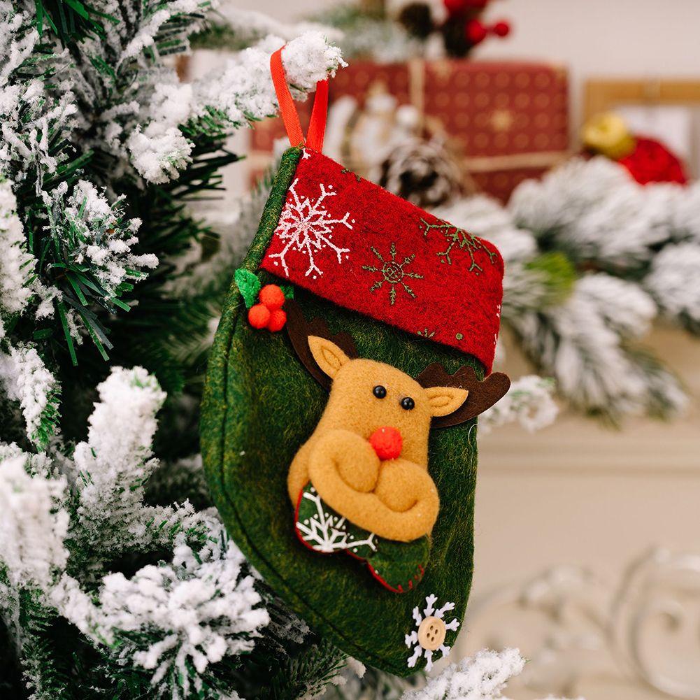 Christmas Stocking Hanging Pendant Christmas Santa Bag Candy Tree Xmas Mini Hanging Sock Decor Stocking Home Decor