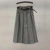 Women's High-Waist Gray Pleated A-Line Skirt - 2026 Trend