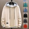 Sweat à capuche color block pour homme Coupe ample Pull décontracté