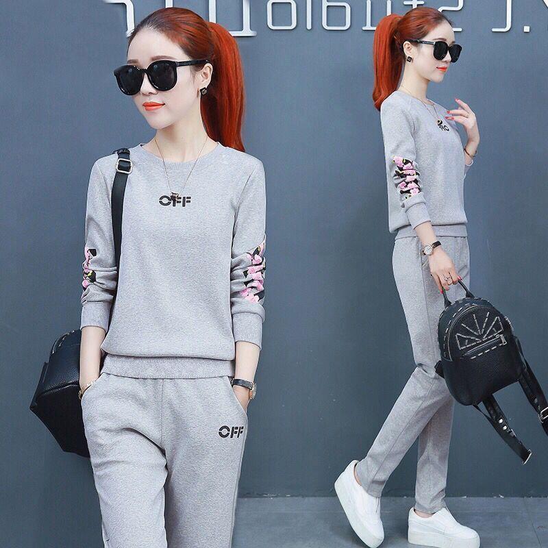 Sportswear Suit for Female Students in Spring and Autumn Korean Style Loose Fashion Casual Large Size Two-piece Fashion Set