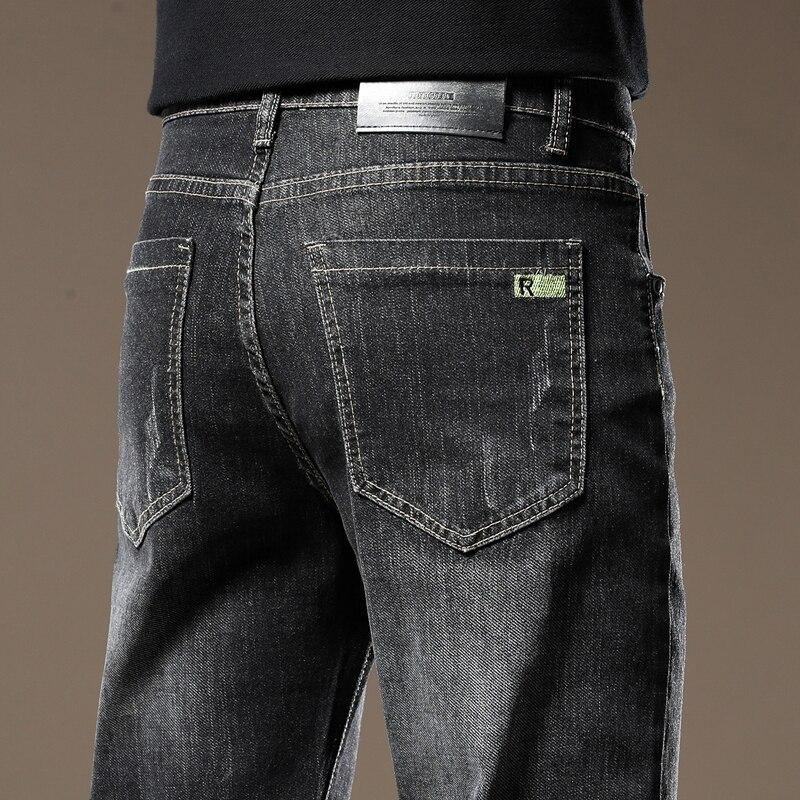 Muži Džíny Černá Slim Rovné Podnikání Ležérní Černá Pružnost Bavlna Denim Kalhoty Kalhoty Kalhoty TPK09