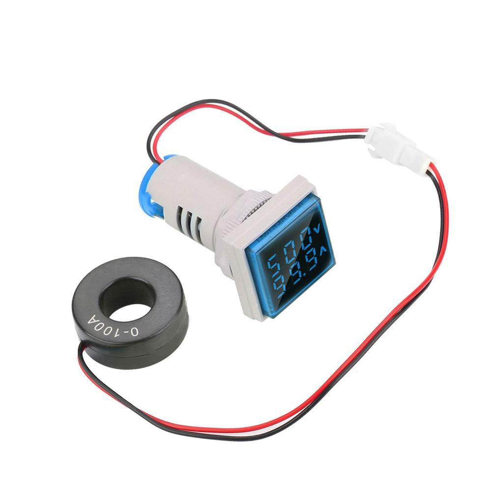 LED Digital Display AC Voltage Current Meter Indicator 22mm 0-100A Meter Indicator (red)