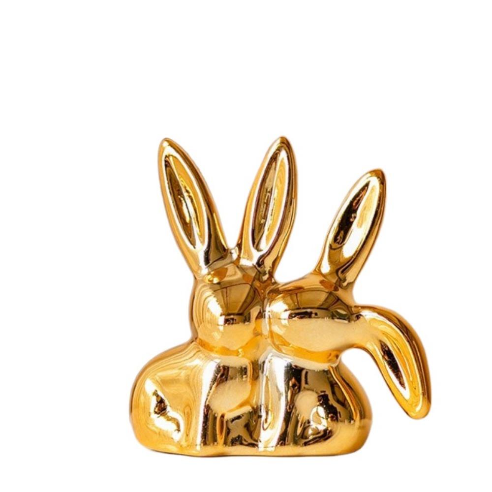 Unique Aesthetic Kiss Couple Bunny Figurine Handicraft Easter Rabbit Ornament  Home Decoration