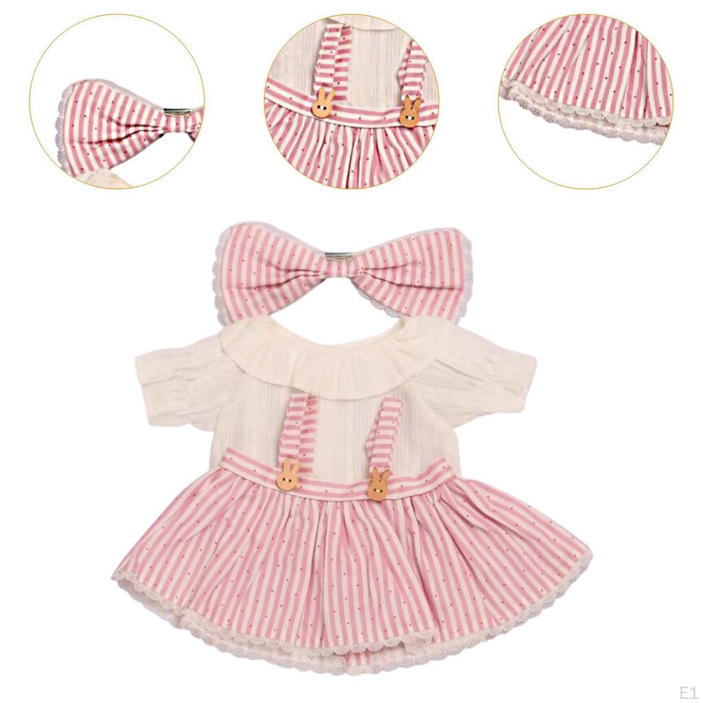 14.96'' Stuffed Doll Dress and Shirt Clothes Fashion DIY Educational with Bow Up for