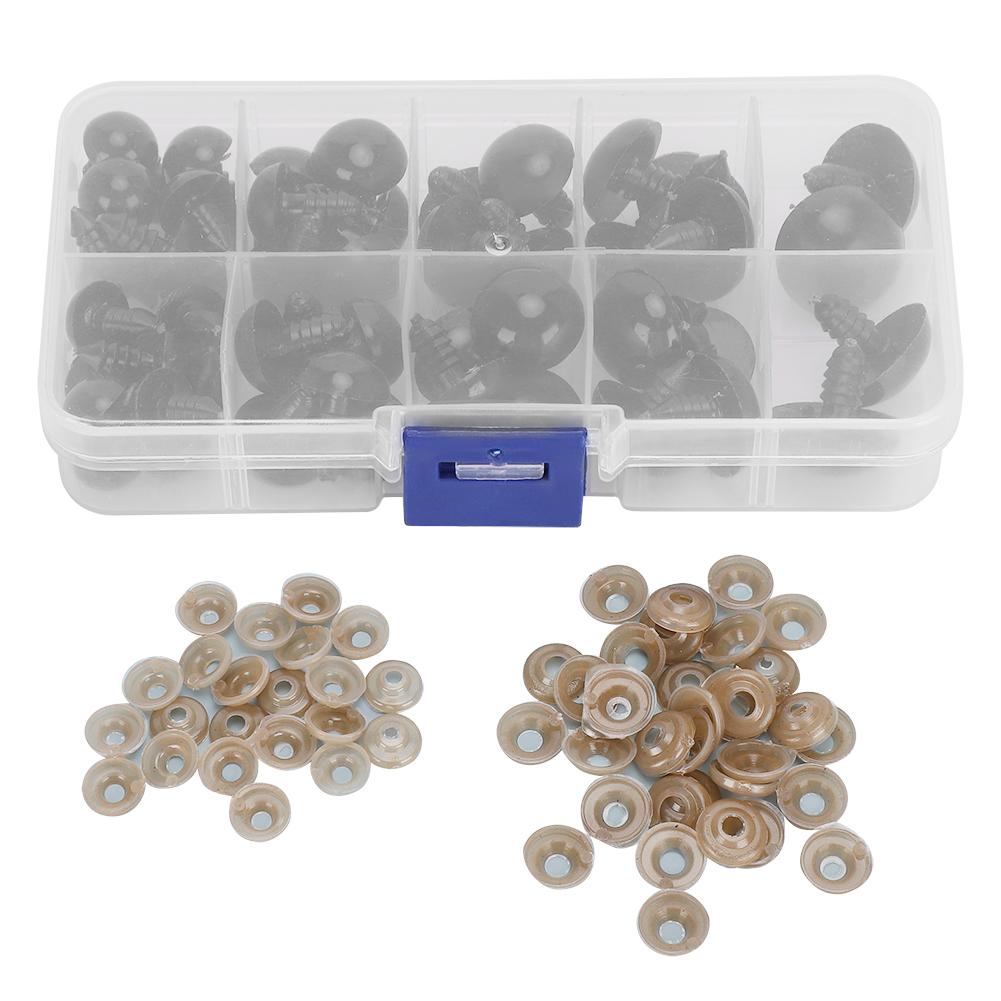 52 Stück DIY Bärenauge Schwarz Handgefertigte Materialien Basteln Pädagogisches Spielzeug Teile Kunststoff 12 20MM