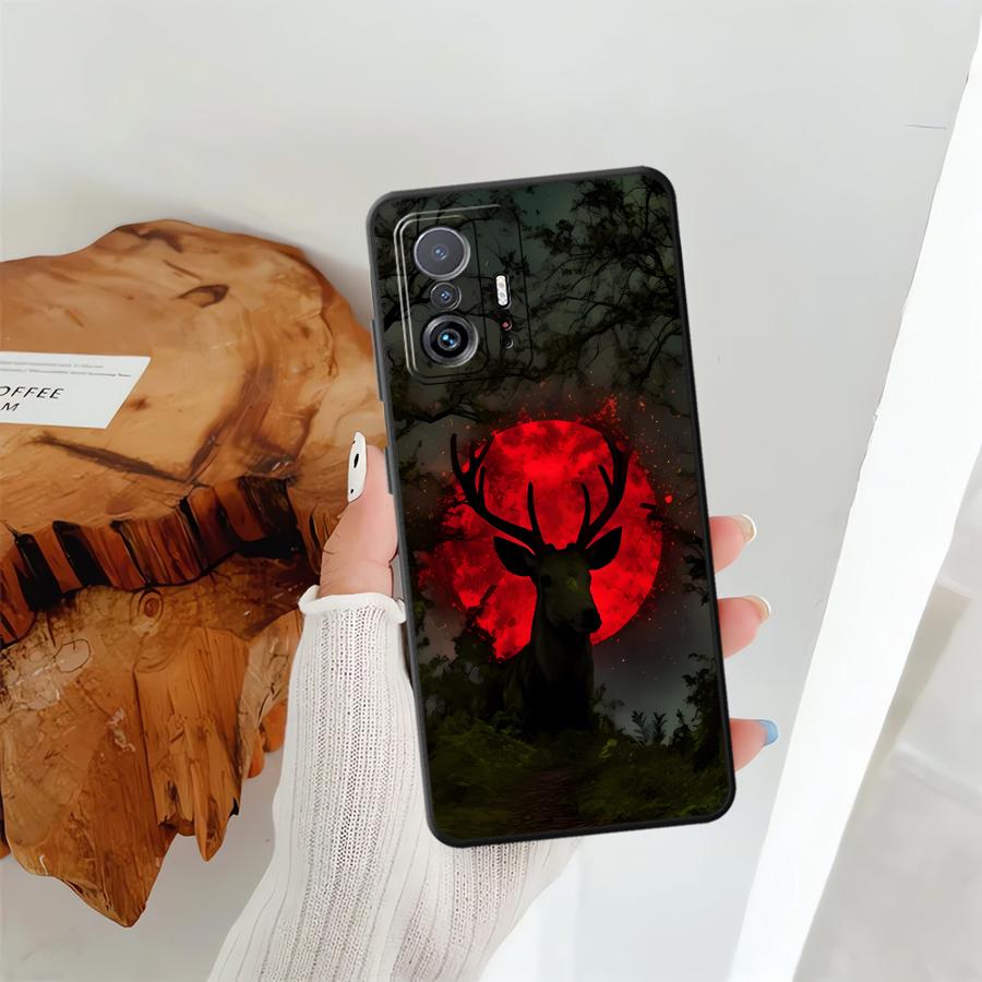 Dark Patterned Deer Funda Phone Cover Case for Xiaomi Mi 12 11 12T Pro 14 12X 10T 13 Lite 11T