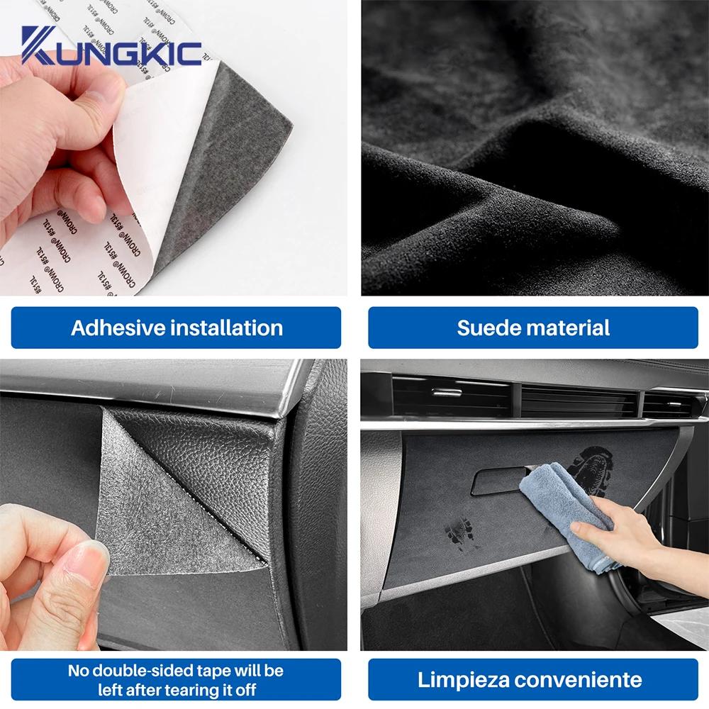 For Mazda 3 Axela 2019 2020 2025 2025 2025 2025 2025 LHD RHD Car Copilot Box Anti-kick Suede Carbon Fiber Style Protect Sticker