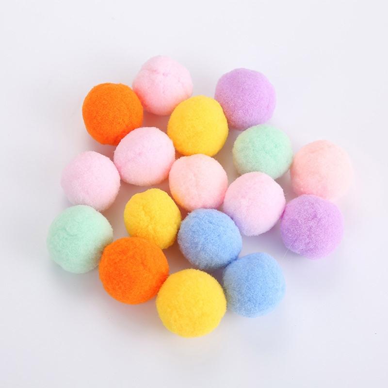 20x Small Pompoms for Cats to for Play Colorful DIY Craft and Art Supplies 3cm Soft Pom Pom Balls for Cats Lightweight