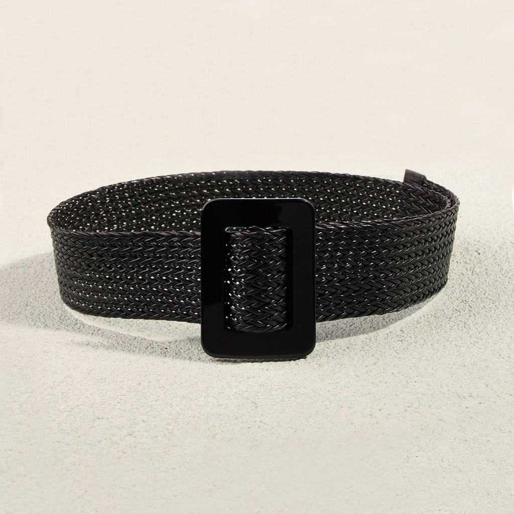 Handcrafted Woven Belt For Women With Resin Buckle Summer Fashion Accessory For Daily Wear