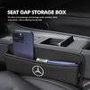 AABCR1 For Benz Car Seat Gap Storage Box Leather Storage Pocket Keys Card Phone Holder Accessories AMG Exclusive W204 W222 W205 W203
