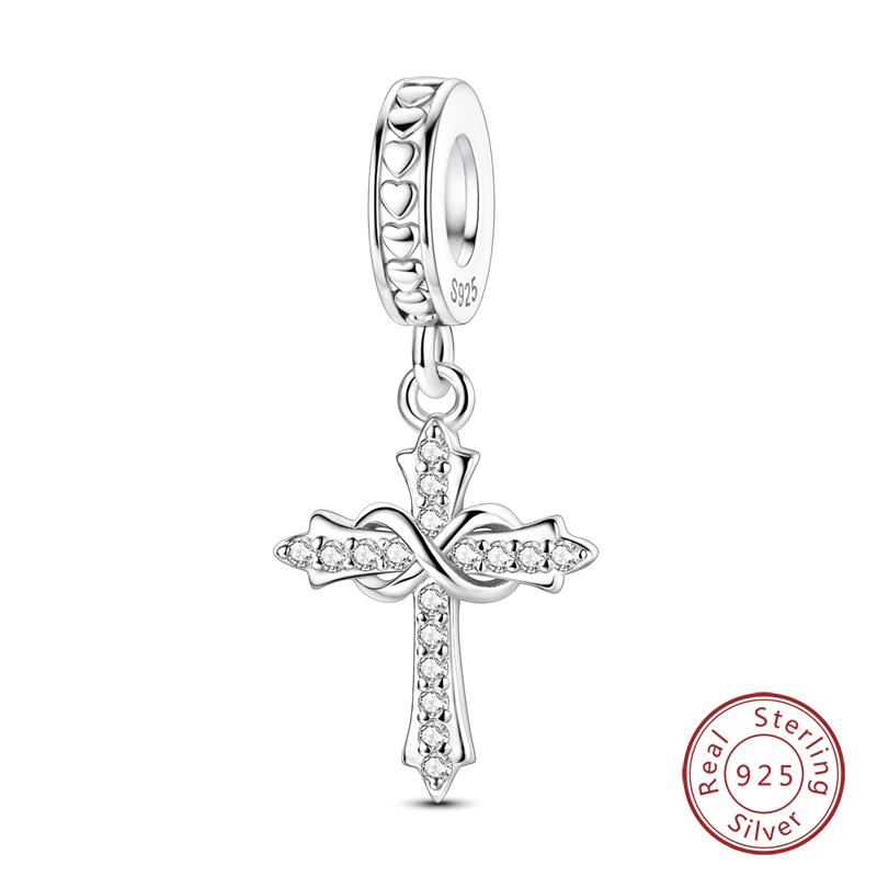 

925 Silver Color Bow Cross Tree of Life Charms DIY Bracelet Pendant Jewelry