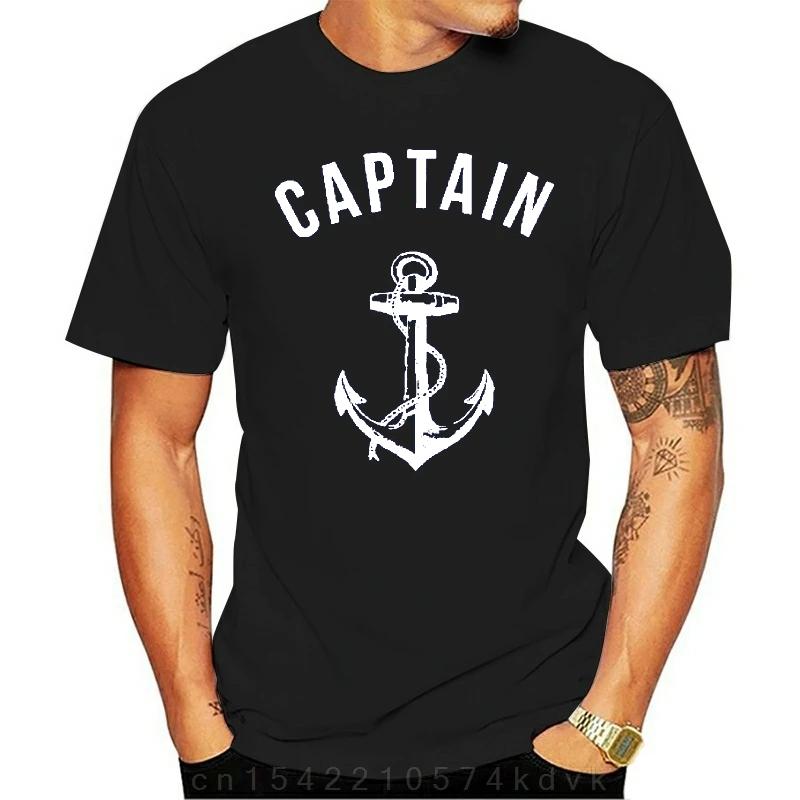 

Fashion casual T shirt Funny Men Captain Anchor Navy Nautical Sea Ocean Sailor Ship Marine Beach 100% Cotton 4XL