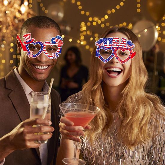 8 Pcs 4th of July Glasses American Flag Patriotic Party Eyeglasses