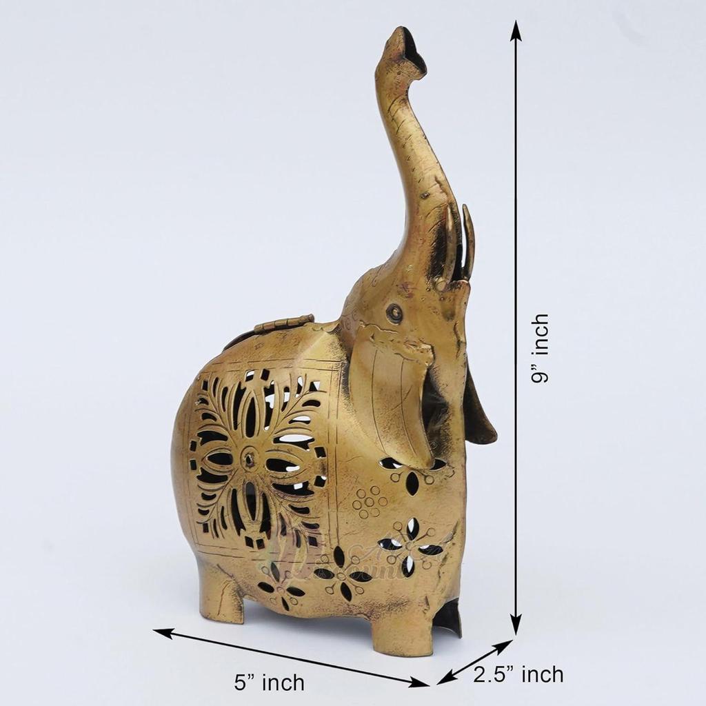 Candle Holder Antique Gold Finish Decorative Items, Home Decor Items for Living Room, Bedroom I Drawing Room,