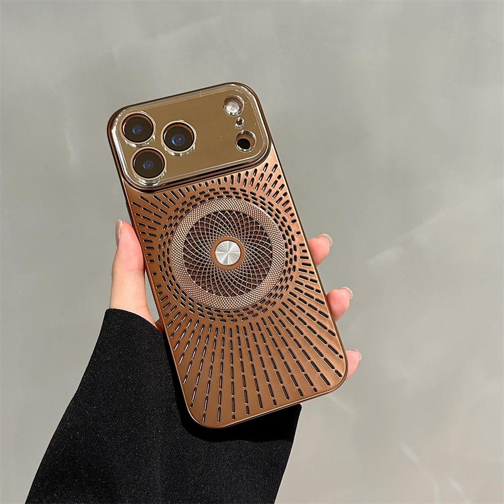 Large Window Litchi Texture For Magsafe Magnetic Case For iPhone 17 16 15 14 13 12 11 Pro Max Plus Air Rotating Bracket Cover