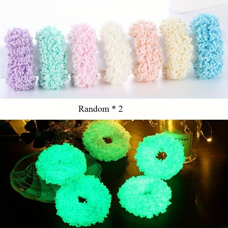 

2pcs Glow-in-the-Dark Neon Green Hair Scrunchies-High Elasticity Towel Headbands for Parties,Graduations & Casual Wear, Hairband