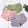 Wide Waistband Men Underwear Ice Silk Breathable Mesh Shorts Panties Solid Color Side Slit Loose Fit Underpants